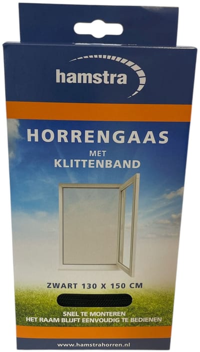 Hamstra horgaas met klittenband - zwart - 130x150 cm - wasbaar