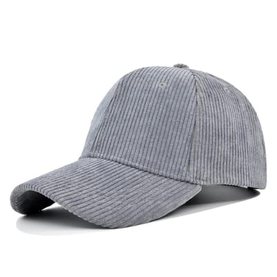 Casquettes de Baseball en Velours Uni Automne Hiver Unisexes Casquette de Baseball Vintage Femmes Hommes Réglables Hip Hop Gorras Snapback Casquettes Trucker gris