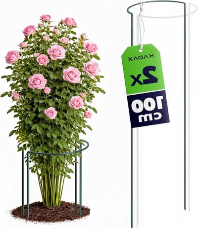 Plantensteun Staal - Bloemenhouder Steun - Planten Ondersteunen - Halfrond Ontwerp - 100 cm Hoog - Groen
