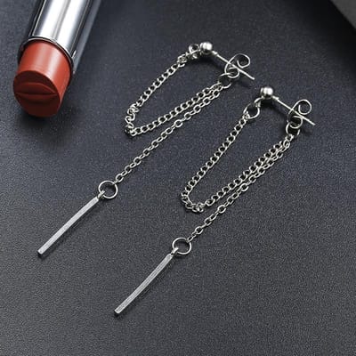 Boucles d'oreilles Vintage géométriques pour femmes, pendentif en métal, bijoux à la mode gray