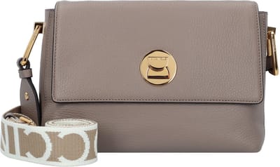 COCCINELLE Leren Schoudertas Liya Signature Handbag Grained Leather Warm Taupe 2