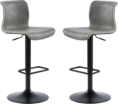 set van 2 Barkruk modern grijs