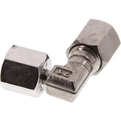 6S RVS L-Vorm Snijringkoppeling Draaidoorvoer 630bar FKM Verstelbaar ISO 8434-1