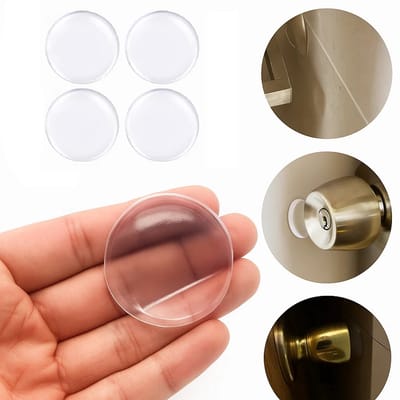 Deurstoppers I Zelfklevende Deurbeschermers I Deurbescherming I Sliconen I Transparant I Afwasbaar I 4 Stuks