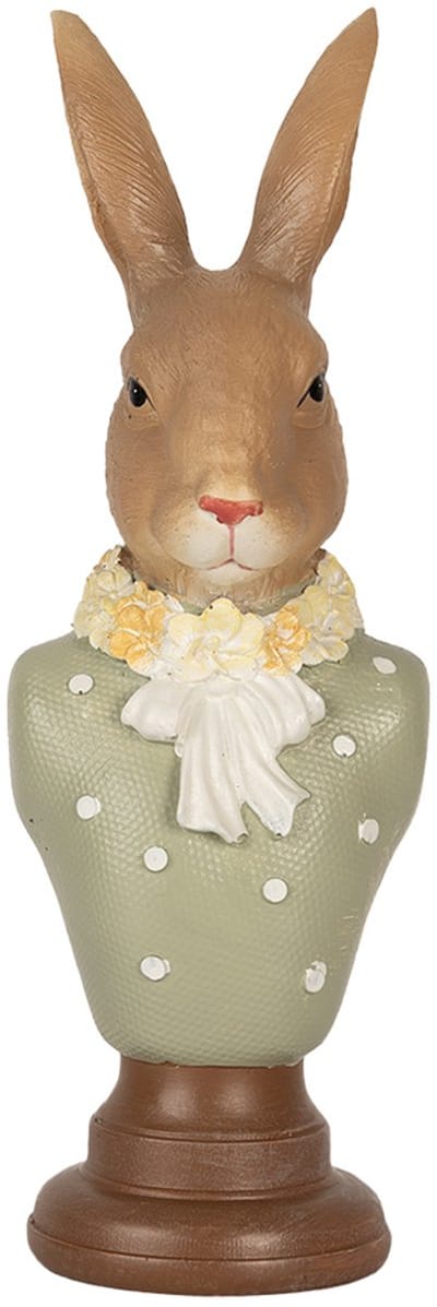 Clayre & Eef Decoratie Beeld Konijn 6x5x18 cm Bruin Kunststof