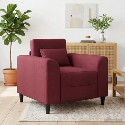 vidaXL - Fauteuil - Wijnrood - Stof