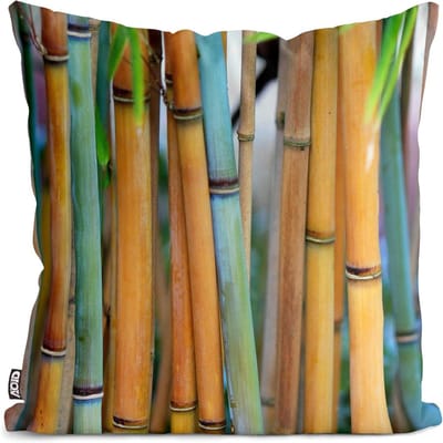 Tuinkussenhoes - Decoratiehoes - Buiten Ontspannen - Aziatisch Design - 60 x 60 cm - Blauw