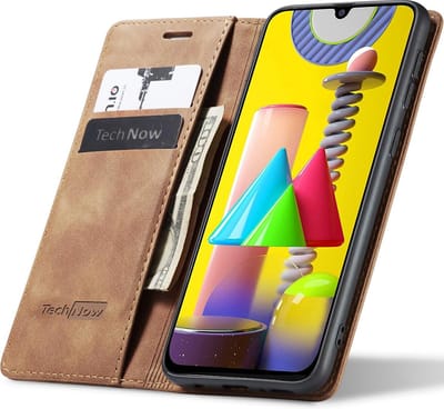 Hoesje geschikt voor Samsung Galaxy M31 - Book Case Leer Slimline Bruin