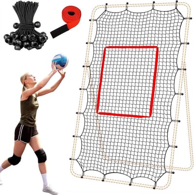 Volleybal Rebounder Net - Sport Trainer - Vaardigheden Verbeteren - Realistische Simulatie - 21 x 12 m - Zwart