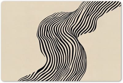 Placemats 45x30 cm - Placemat kunststof - 1 stuk - Golvend - Lijnen - Abstract - Silhouet - Borden onderleggers - Decoratie voor op tafel - Keuken tafeldecoratie accessoires - Vinyl onderlegger - Tafelversiering