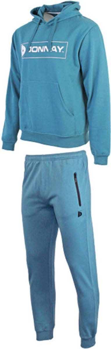 Donnay Joggingpak Adam (sweater met capuchon) - Junior - Vintage Blue (244) - maat 164