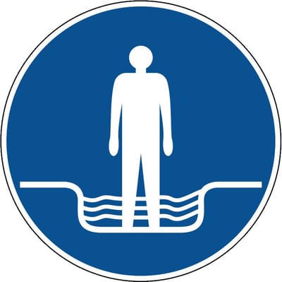 Voetbad verplicht sticker 100 mm