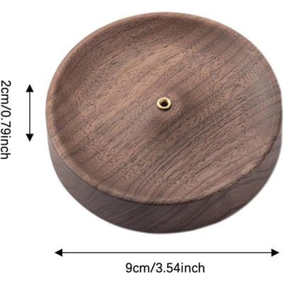 Brûleur d'encens en noyer noir, porte-bâtonnets d'encens rond en bois, ornement pour la maison, la chambre à coucher, le yoga, la décoration artisanale gray