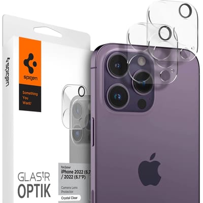 Spigen GLAStR Optik Camera Lens Protector - Camera eiland bescherming (2-pack) voor de Apple iPhone 14 Pro (Max)