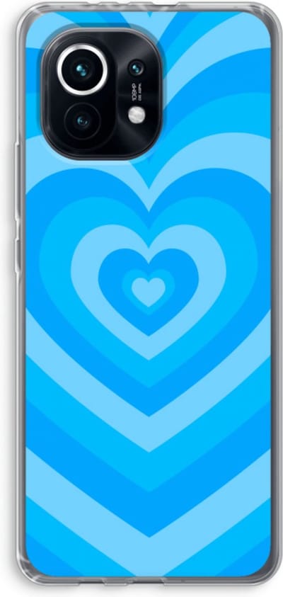 Case Company® - Hoesje geschikt voor Xiaomi Mi 11 hoesje - Hart Blauw - Soft Cover Telefoonhoesje - Bescherming aan alle Kanten en Schermrand