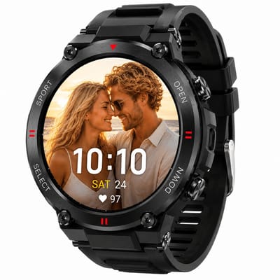 VANOVAA Smartwatch Heren & Dames 45 mm - Bluetooth bellen - Activity Tracker 400mA IP67 - 100+ sportmodi Smartwatches geschikt voor IOS, Android - 2 bandjes