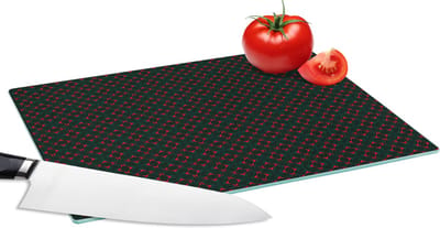 Glazen Snijplank - 28x20 - Patroon - Rood - Versiering - Snijplanken Glas