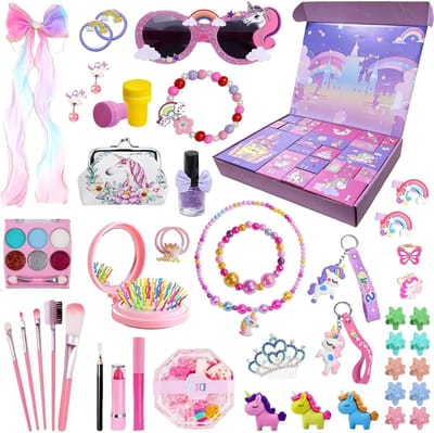 Unicorn Adventskalender met Sieraden, Oorbellen en Ketting voor Feestelijke Kerstdecoraties