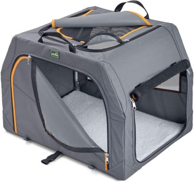 Hondentransportbox Alu-Frame 76 x 505 x 48 cm - antraciet/oranje hondenmand auto