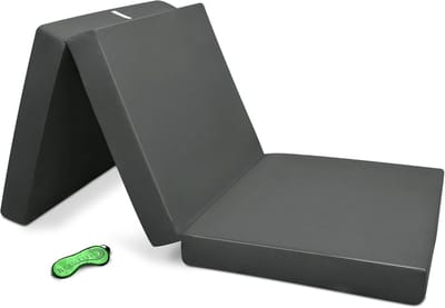 Vouwmatras - Gastbed Matras - Logeren en Reizen - Afneembare Wasbare Hoes - 80x195x10 cm - Antraciet