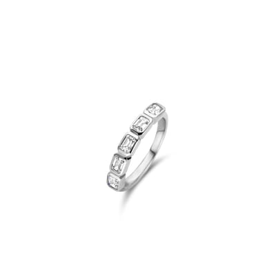 TI SENTO Dames Ring - 925 zilver - Zirconia wit - Maat 17.25 mm / maat 54 - 12274ZI