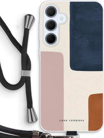 Case Company® - Hoesje met koord geschikt voor Samsung Galaxy A35 hoesje met Koord - Geo #5 - Telefoonhoesje met Zwart Koord - Bescherming aan alle Kanten en Over de Schermrand