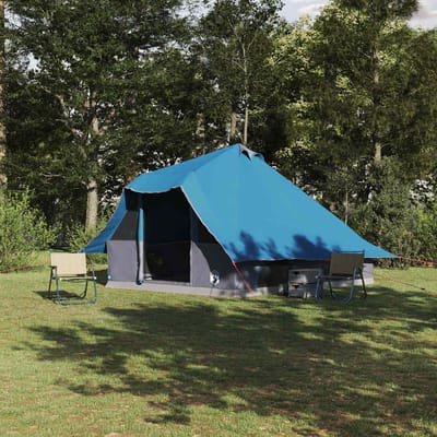 vidaXL Tipi Tent met dak met opslag Blauw 358 x 296 x 258 cm taft