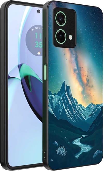 Geschikt voor Motorola Moto G84 Telefoonhoesje met Sterrenhemel Opdruk - TPU Backcover Case With Space And Milkyway Design - Smartphonica geschikt voor Motorola Moto G84