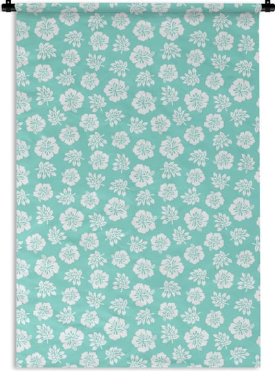 Wandkleed - Wanddoek - Hawaii - Hibiscus - Bloem - Patronen - 120x180 cm - Wandtapijt