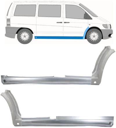 Volledige dorpel + reparatiepaneel voorste spatbord voor Mercedes Vito I W638 96-03
