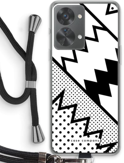 Case Company® - Hoesje met koord geschikt voor OnePlus Nord 2T hoesje met Koord - Pop Art #5 - Telefoonhoesje met Zwart Koord - Bescherming aan alle Kanten en Over de Schermrand