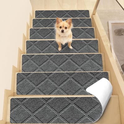 Dailygoods- Traptredematten 15 stuks - Zelfklevend - Antislip - Duurzaam - Polyester - 76 x 20 cm - Trapmat