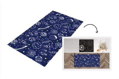 Keukenloper - Loper keuken - Ruimte - Sterren - Patronen - Planeten - 120x60 cm - Keukenloper vinyl