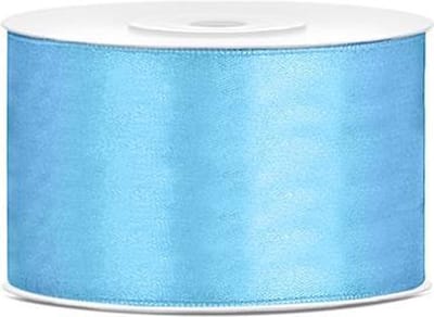 Partydeco - Satijn lint baby blauw 38mm/rol 25m