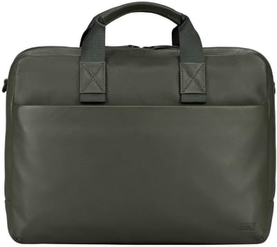 JOST Leren laptoptas business tas met laptopvak Tromsoe Business Bag Olive olijfgroen