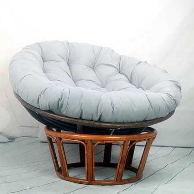 Papasan stoelkussen zitkussen, rond dik stoelkussen, comfortabel zacht zitkussen, hangstoelkussen voor tuinstoel, draaistoel, rieten stoel, balkonstoel, grijs, 130 x 130 cm