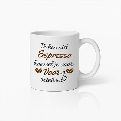 330ml Espresso Koffiemok – Ontroerende Nederlandse Tekst, Perfect Cadeau voor Koffieliefhebbers