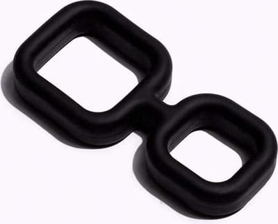 Siliconen Cockring Muscle 2 Way - Zwart