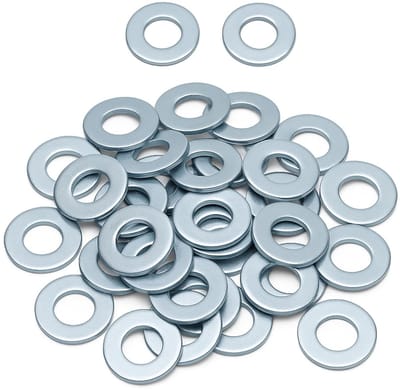 Sluitringen M8 - Platte ringen - Bevestigingen maken - Verzinkt staal - 16 mm buitendiameter - Zilver