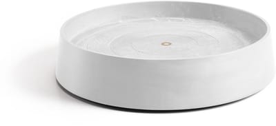 Ecopots Saucer Wheels Oslo - Pure White - Ø50 x H10,5 cm - Ronde witte onderschotel op wielen met waterreservoir