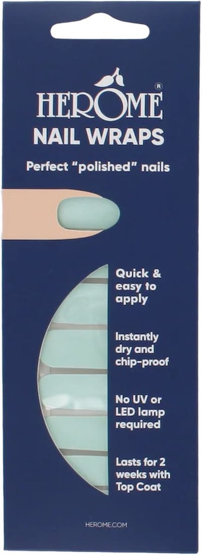 Herome Nail Wraps - Mint - Plakbare Nagelstickers - Nail Art - Plaknagels - Zonder Droogtijd - 2x10 Stickers