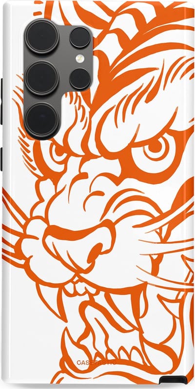 Casetastic Hoesje Geschikt voor Samsung S24 Ultra - Stijlvolle Beschermende Duo-layer Case - Wilde lijnen