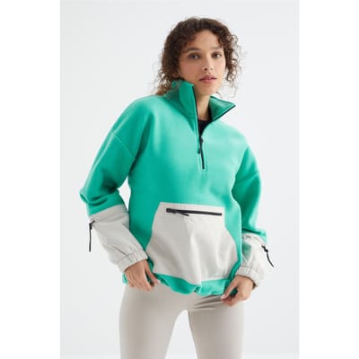 Oversized Pluche Half-Zip Sweatshirt