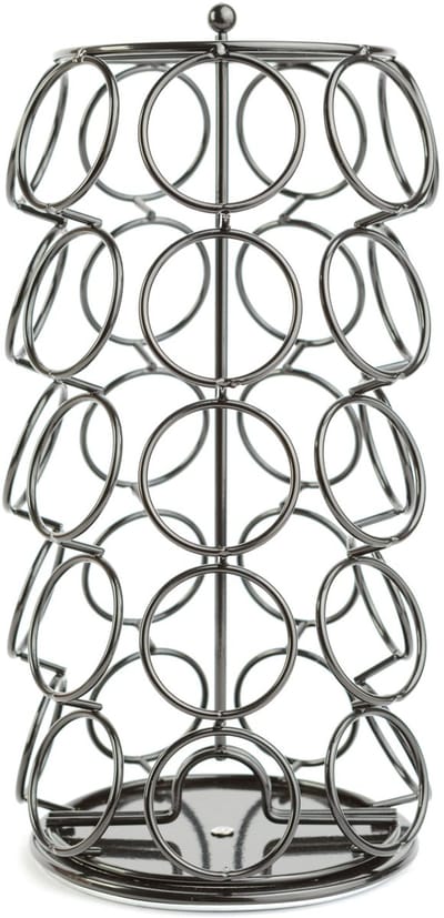 Metalen Koffiecapsulehouder – Voor 35 Dolce Gusto Capsules – Draaibare Capsulehouder Met 7 Kolommen – Ruimtebesparend Ontwerp – Antislip Voet – Zwart – 32 X Ø16,5 Cm [BW0997]