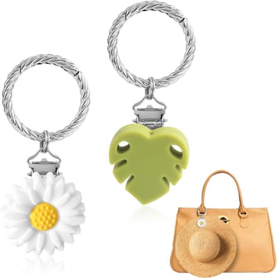 Praktische Hoedhouders voor Reizen - 2 Stuks met Bloemen en Groene Bladeren voor Rugzakken en Koffers, Ideale Reisaccessoires