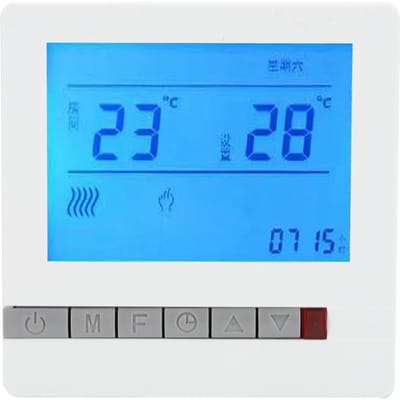 Thermostat AC220V Panneau de Contrôle de Température pour Chauffage au Sol Hydronique avec Affichage LCD blue
