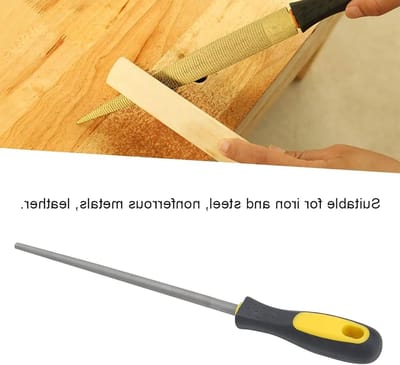 Professionele 10 Inch Ronde Vijl met Handvat - Stalen Vijl voor Metaalbewerking, Schuren van Mallen en Leerprojecten, Fijngetande Vijl voor Precisiewerk