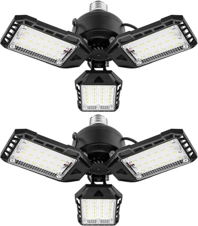 Krachtige LED Garageverlichting 2-Pack - 80W, 8000LM - Instelbare Panel Verlichting voor Werkplaats, Zolder & Kelder
