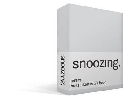 Snoozing Jersey - Hoeslaken Extra Hoog - 100% gebreide katoen - 70x200 cm - Grijs