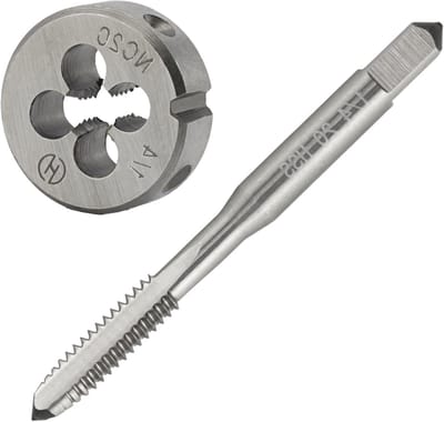 Tap en Matrijs Set - Draadgereedschap - Metaal Bewerken - Hoge Snelheid Staal - 1/4-20 UNC - Zilver